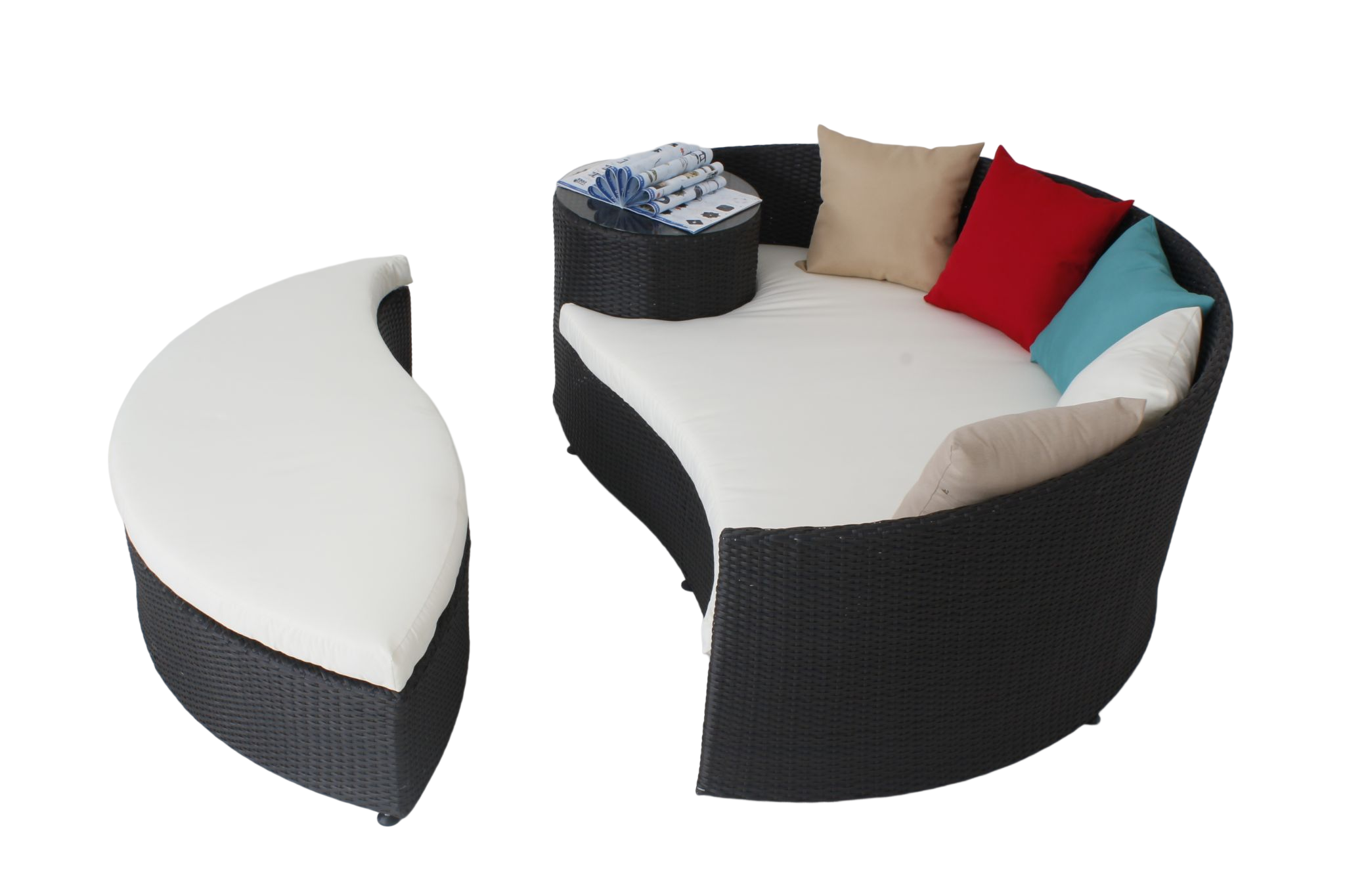 户外家具沙发PE藤椅阳台PE藤编欧式两件套床